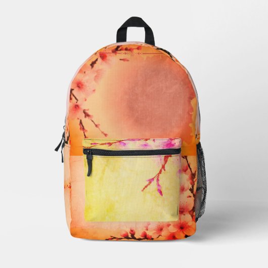 Bright Cherry Blossom Bedruckter Rucksack (Vorderseite)