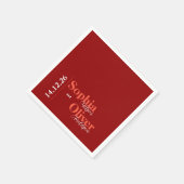 Bright Cherry Red Minimalistisch Wedding Paper Nap Serviette (Ecke)