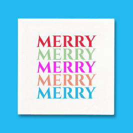 Bright Christmas Merry Napkins Serviette