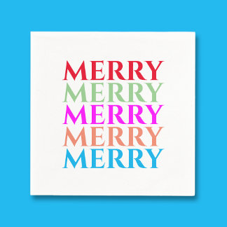 Bright Christmas Merry Napkins Serviette