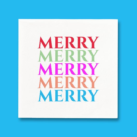 Bright Christmas Merry Napkins Serviette