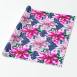 Bright Christmas Poinsettia Geschenkpapier<br><div class="desc">Helle Weihnachten Poinsettia strahlt und lebhaft sticht aus und ist fröhlich!</div>