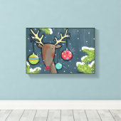 Bright Christmas Reindeer Leinwanddruck (Insitu (Holzboden))
