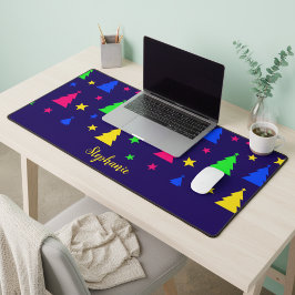 Bright Christmas Tree Festive Personalized Pattern Schreibtischunterlage