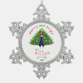 Bright Christmas Tree Peacock Paper Ornament Card (Vorderseite)