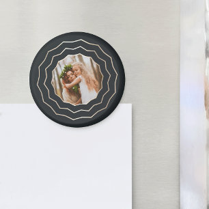 Bright Circle Falsche Gold Geometric Foto Magnet