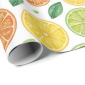 Bright Citrus Slice Pattern Gift Wrap Geschenkpapier (Rolleneckpunkt)