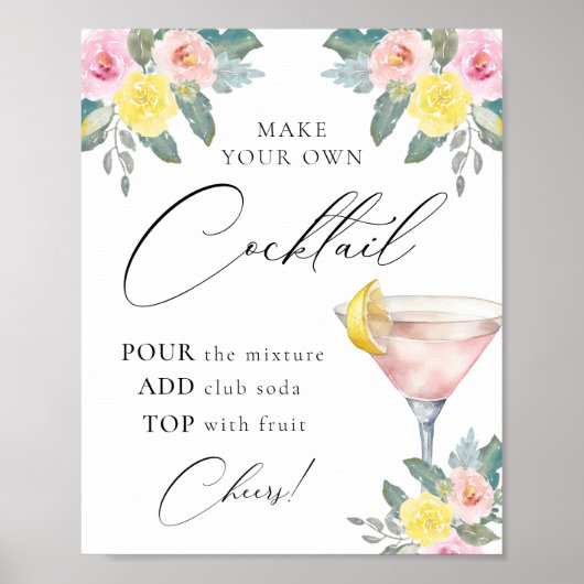 Bright Cocktail Bar Poster (Vorne)