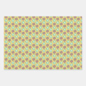 Bright colored retro flower geschenkpapier set (Vorderseite)