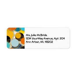 Bright Colorful 80's Retro Abstract Gold Address