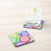 Bright Colorful Abstract Circles Pattern Getränkeuntersetzer (Rechte Seite)