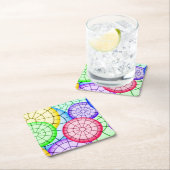 Bright Colorful Abstract Circles Pattern Rechteckiger Pappuntersetzer (Vor Ort)