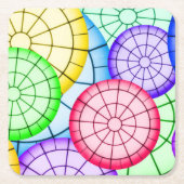 Bright Colorful Abstract Circles Pattern Rechteckiger Pappuntersetzer (Vorderseite)
