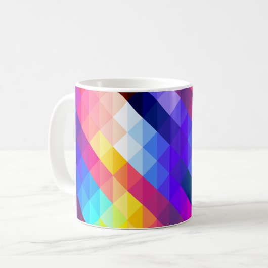 Bright Colorful Abstract Geometric Pattern Kaffeetasse (Vorderseite Links)