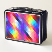 Bright Colorful Abstract Geometric Pattern Metall Brotdose (Rückseite)