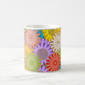 Bright Colorful Busy Chaotic Hippy Flower Pattern Kaffeetasse (Mittel)