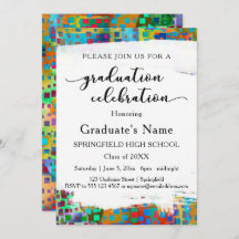 Bright Colorful Confetti Graduation Party