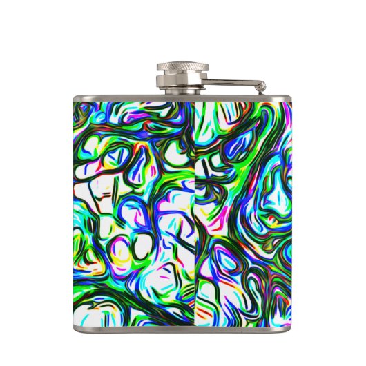 Bright Colorful Cool Funky Flachmann (Rückseite)