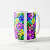 Bright Colorful Daisy Blume Kaffeetasse (VorderseiteRechts)