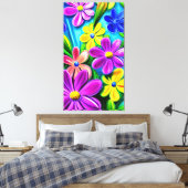 Bright Colorful Daisy Blume Leinwanddruck (Insitu (Schlafzimmer))