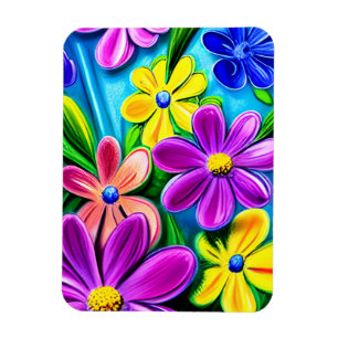 Bright Colorful Daisy Blume Magnet