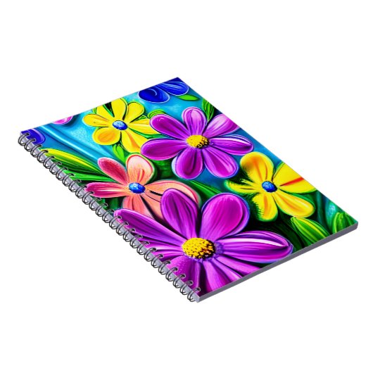 Bright Colorful Daisy Blume Notizblock (Rechte Seite)