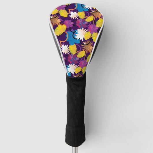 Bright Colorful Exotic Tropic Painted flowers. Golf Headcover (Vorderseite)