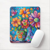Bright Colorful Floral Mousepad (Mit Mouse)
