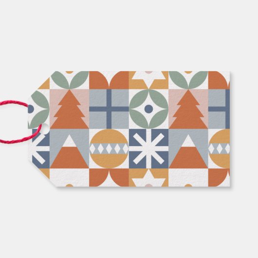 Bright & Colorful Frohe Weihnachtsschrift Name Geschenkanhänger (Rückseite Horizontal)