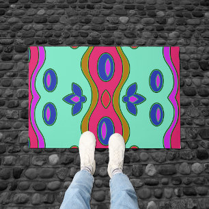 Bright Colorful Funky Abstrakt Art Fußmatte