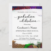 Bright Colorful Geometric Pattern Graduation Party Einladung (Vorderseite)