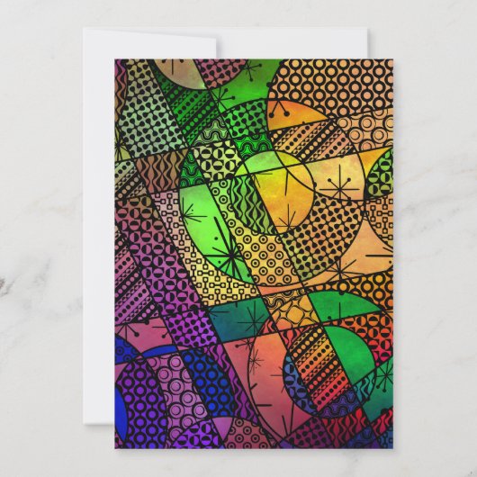 Bright Colorful Geometric Pattern Graduation Party Einladung (Rückseite)