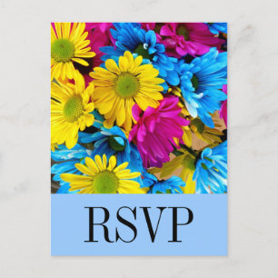 Bright Colorful Gerber Daisy Bouquet UAWG Postcard Einladungspostkarte
