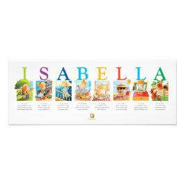 Bright & Colorful "Isabella" Name Printwerbung Fotodruck