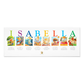 Bright & Colorful "Isabella" Name Printwerbung Fotodruck
