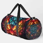 Bright Colorful Mandala Red Orange Aqua Duffle Bag (Rechte Ecke)