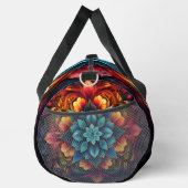 Bright Colorful Mandala Red Orange Aqua Duffle Bag (Rechts)