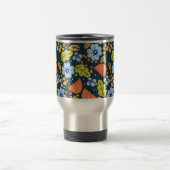 Bright Colorful Modern Pretty Flower Pattern Reisebecher (Mittel)