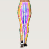 Bright Colorful Modern Striped Yoga Capri Leggings (Rückseite)