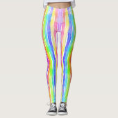 Bright Colorful Modern Striped Yoga Capri Leggings (Vorderseite)