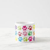 Bright Colorful Paw Prints Pattern Espressotasse (Vorderseite)