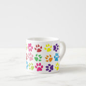 Bright Colorful Paw Prints Pattern Espressotasse (Vorderseite Rechts)