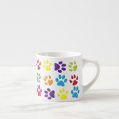 Bright Colorful Paw Prints Pattern Espressotasse (Rechts)