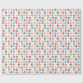 Bright Colorful Paw Prints Pattern Geschenkpapier (Flach)