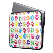 Bright Colorful Paw Prints Pattern Laptopschutzhülle (Vorderseite Links)