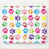 Bright Colorful Paw Prints Pattern Mousepad (Vorne)