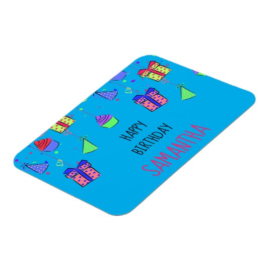 Bright & Colorful - Personalized Happy Birthday Magnet (Linke Seite)