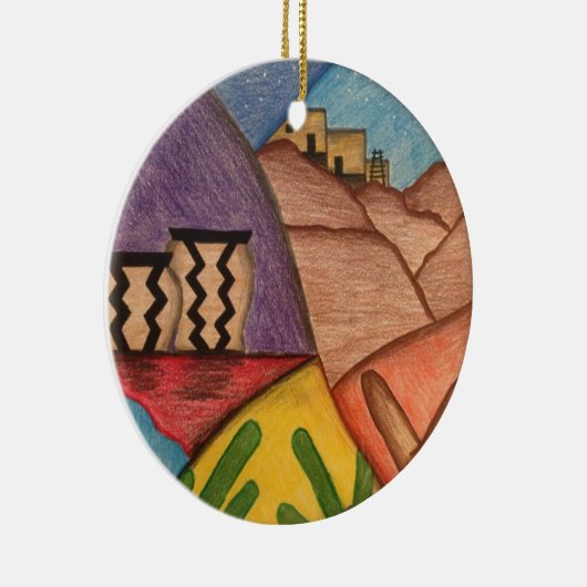 Bright Colorful Rainbow Arizona Keramikornament (Rechts)