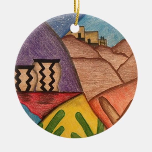 Bright Colorful Rainbow Arizona Keramikornament (Vorne)