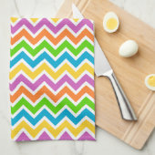 Bright Colorful Rainbow Chevron Pattern Geschirrtuch (Viertel Falte)